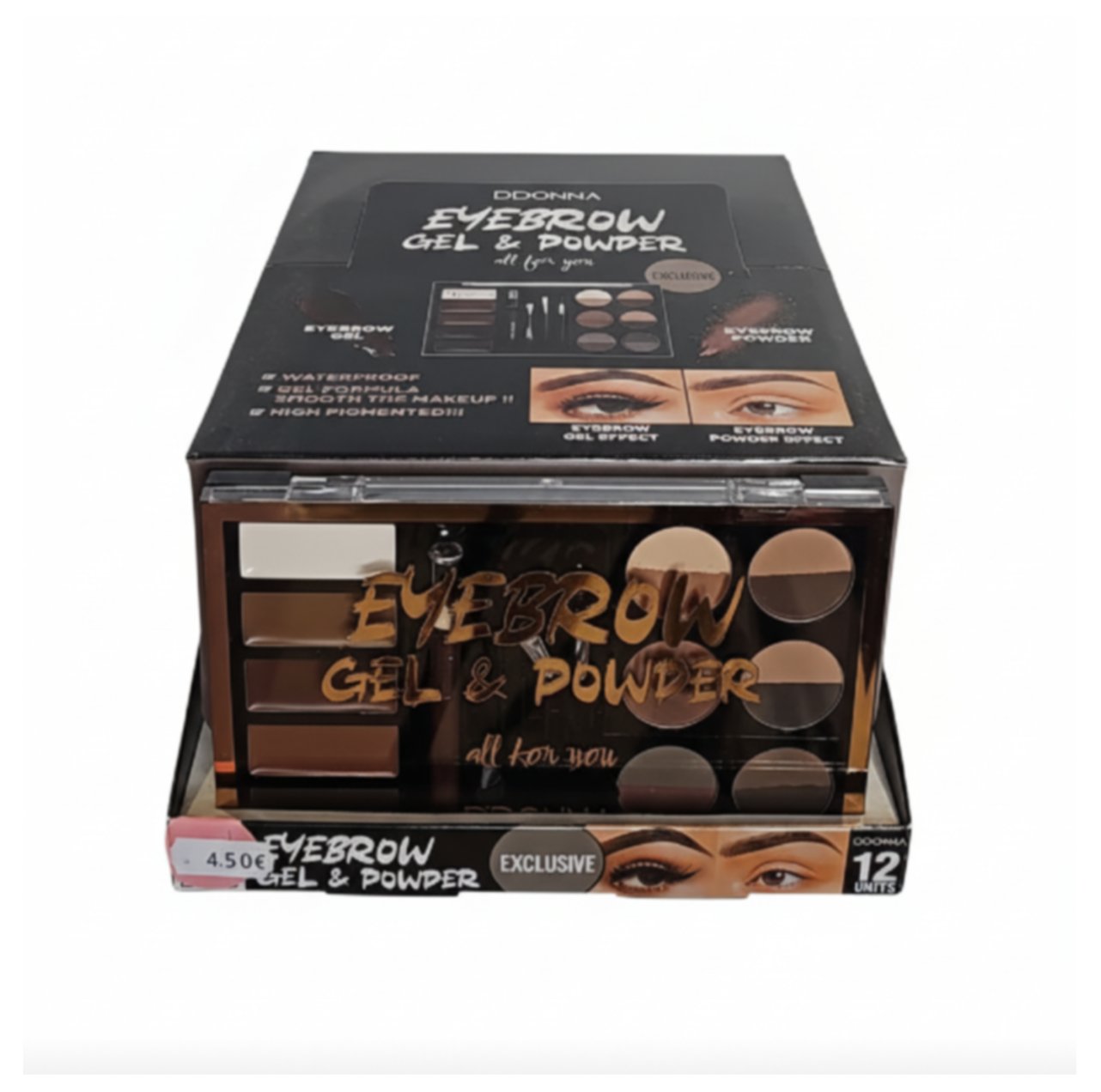 Paleta de cejas crema y polvo