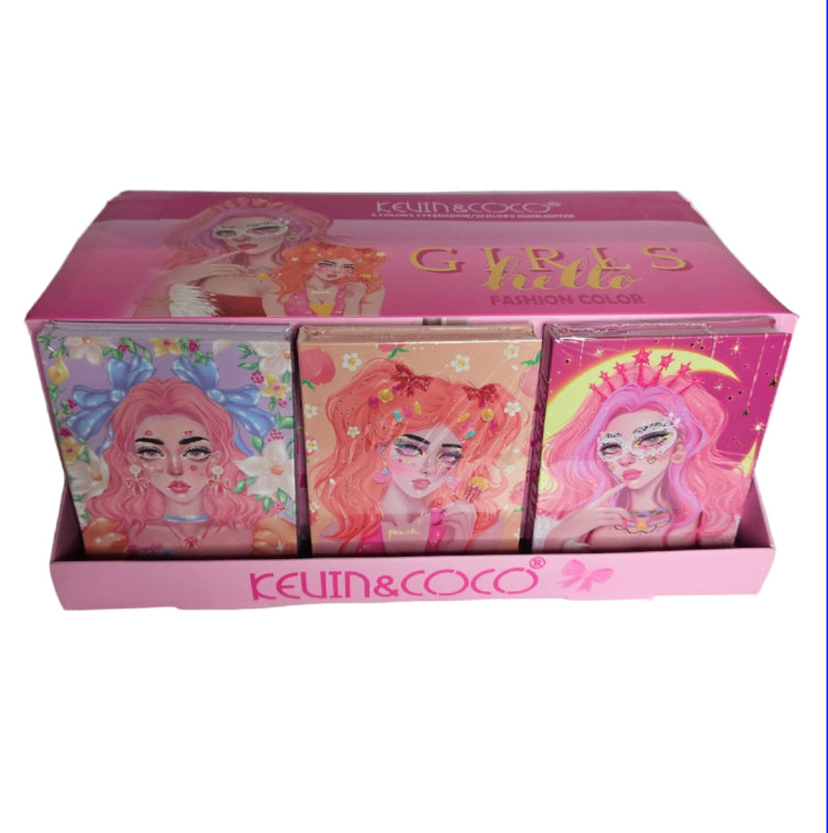 1 paleta de iluminadores, 2 y 3 paleta de sombras ￼￼