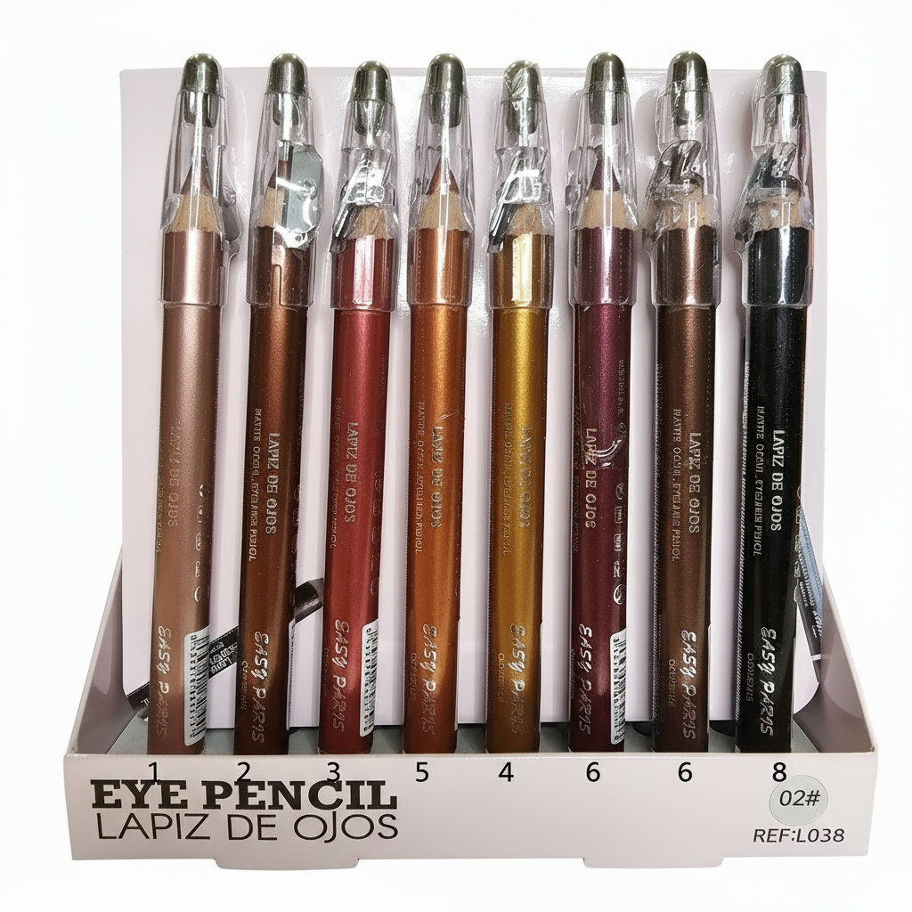 Lápiz de ojo de colores con sacapuntas