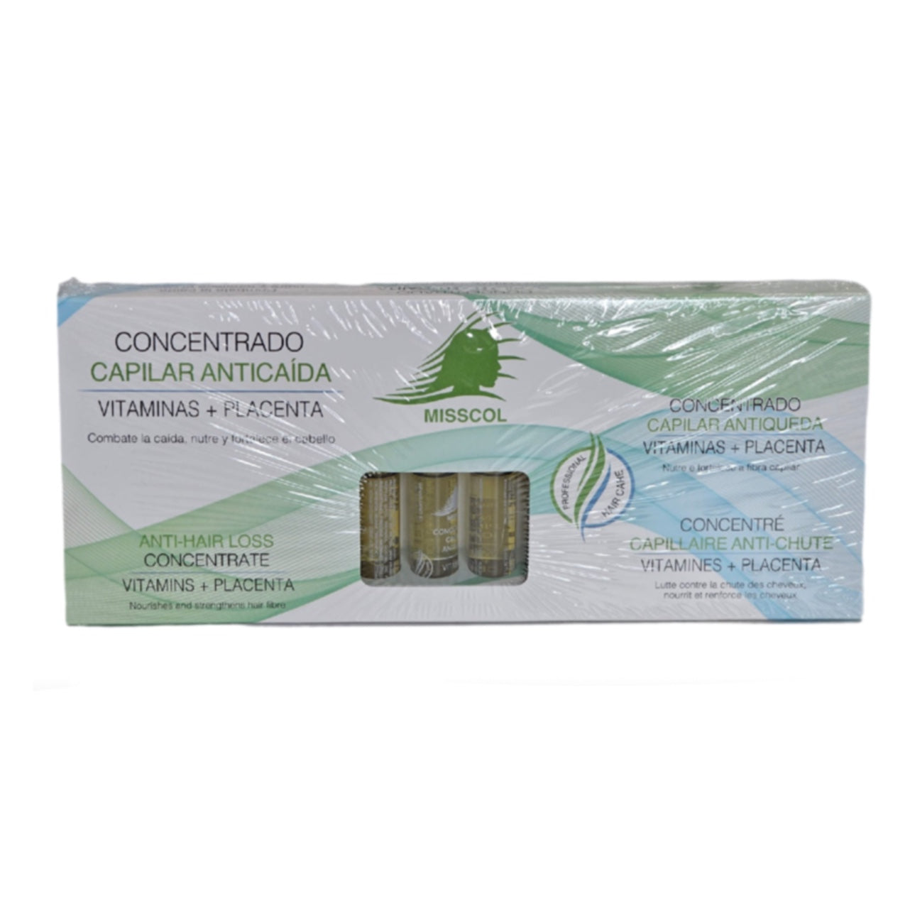 12 Ampollas para la caída del cabello con vitaminas y placenta